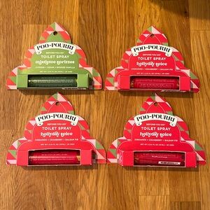 Holiday Poo-Pourri Toilet Spray Bundle: 3 Holiday Spice and 1 Mistletoe Spritzes